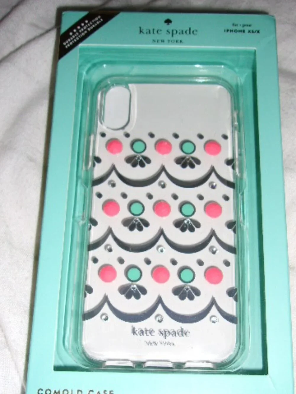 Kate spade I phone case XS/X‎ New Embellished clear case